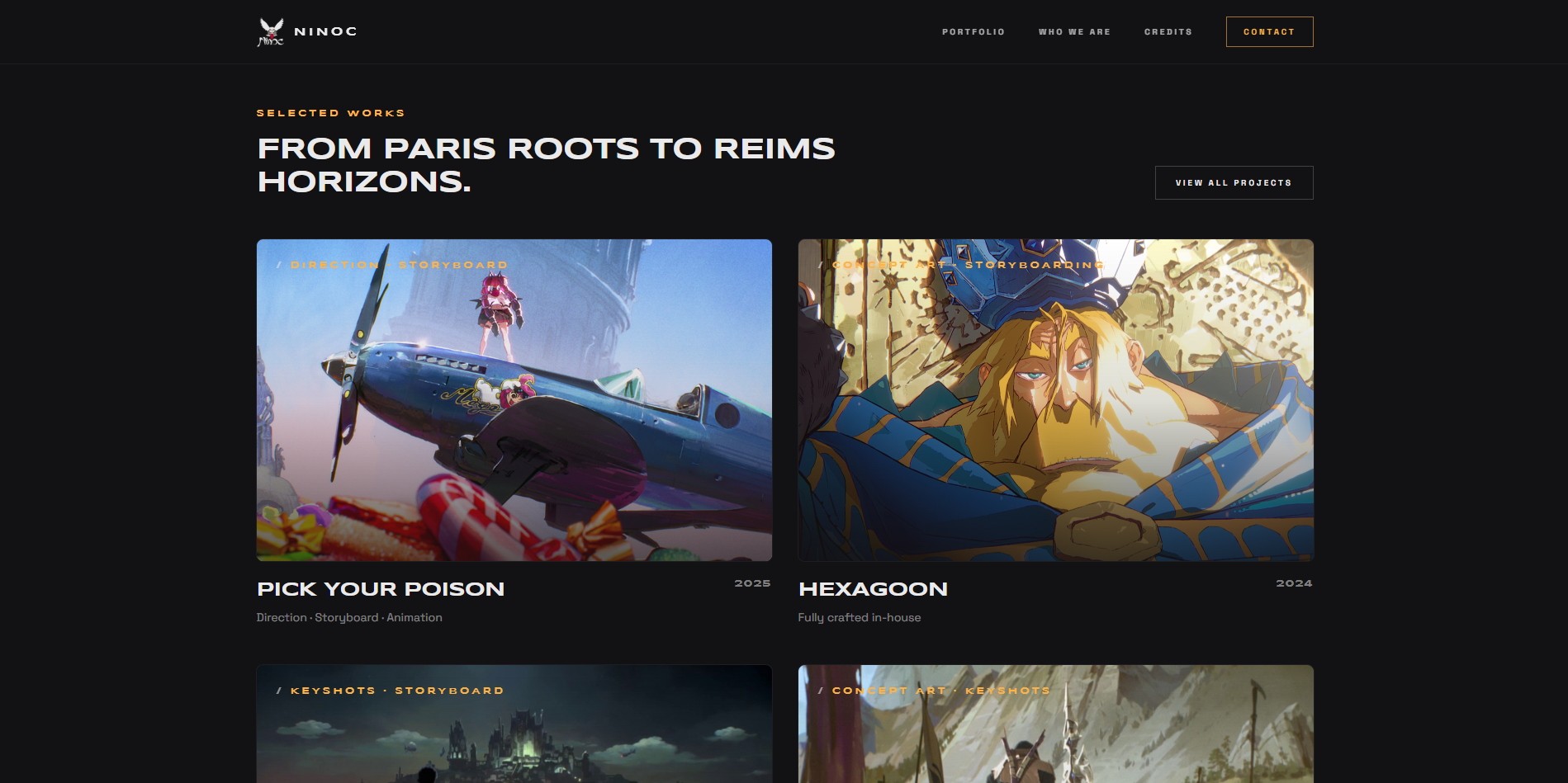 Ninoc Studio portfolio section