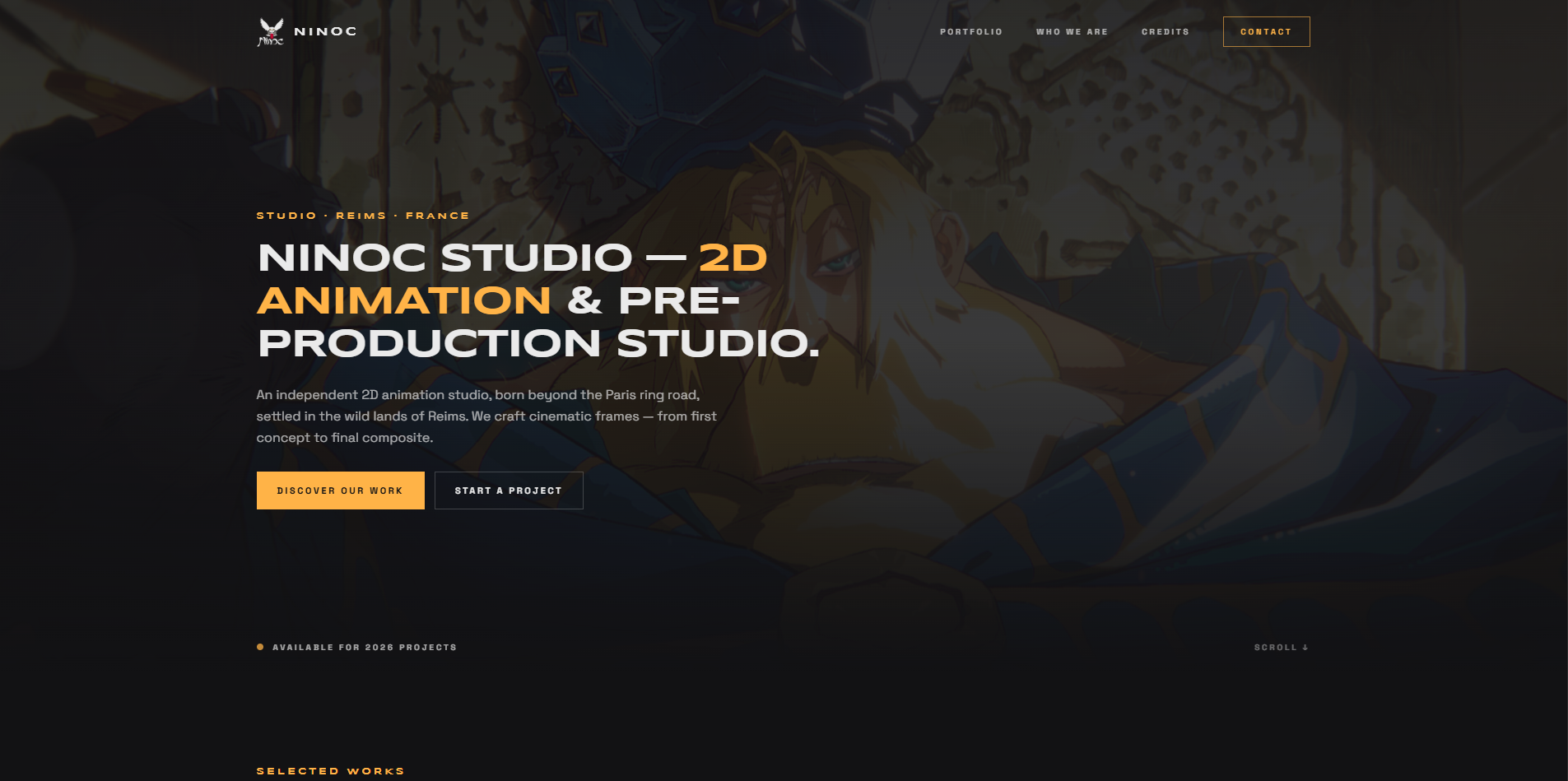 Ninoc Studio hero section